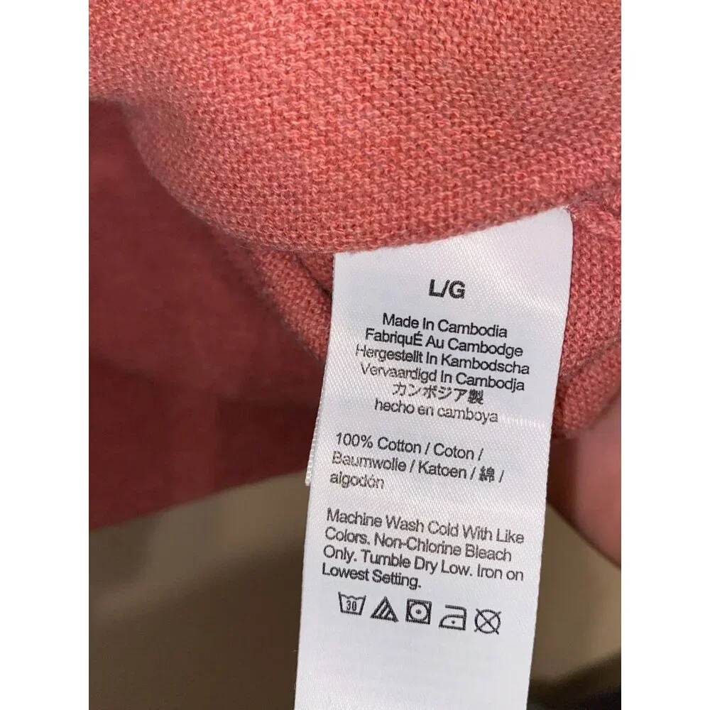 Men's J. Crew‎ Coral Orange 100% Cotton Crewneck Sweater Size Large